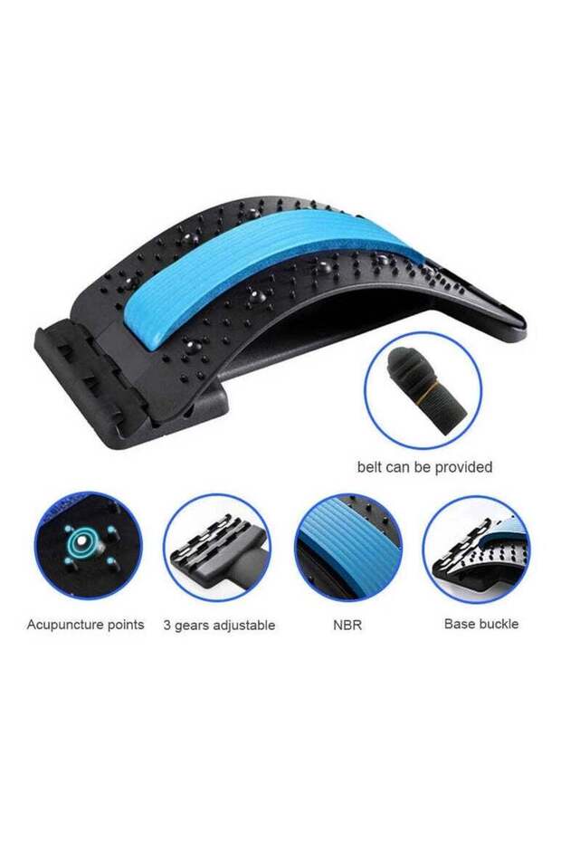 Back Stretcher with Acupressure – Adjustable Lumbar Support for Pain Relief, Posture Correction