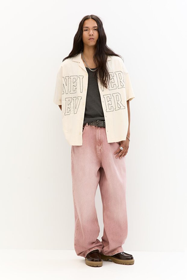 Yazılı kısa kollu gömlek - 3