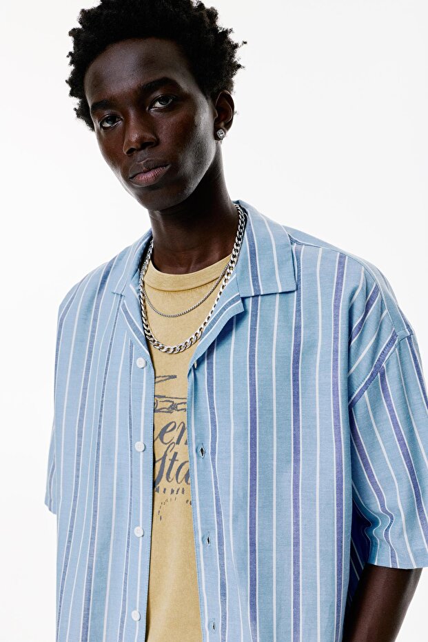 Kısa kollu çizgili gömlek - 5