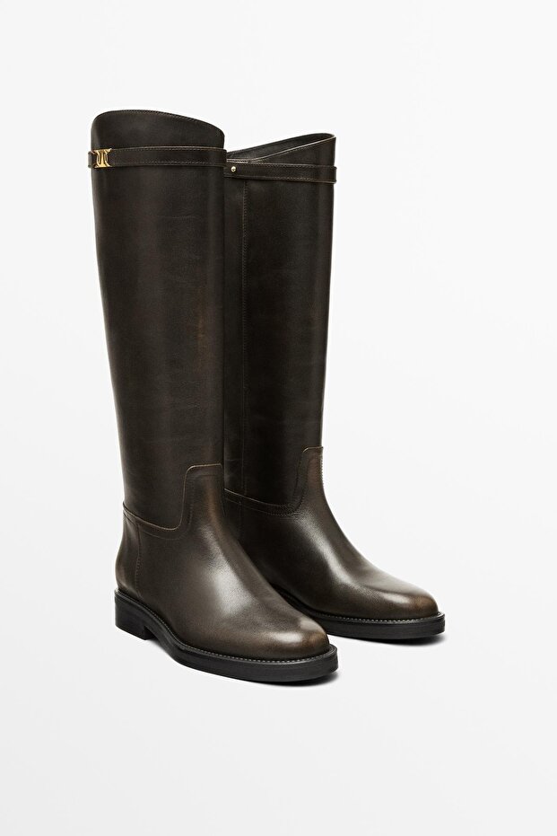 Deri binici çizmesi - 2