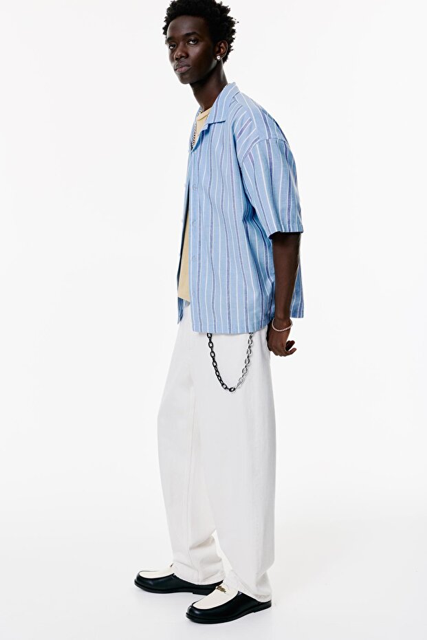 Kısa kollu çizgili gömlek - 1