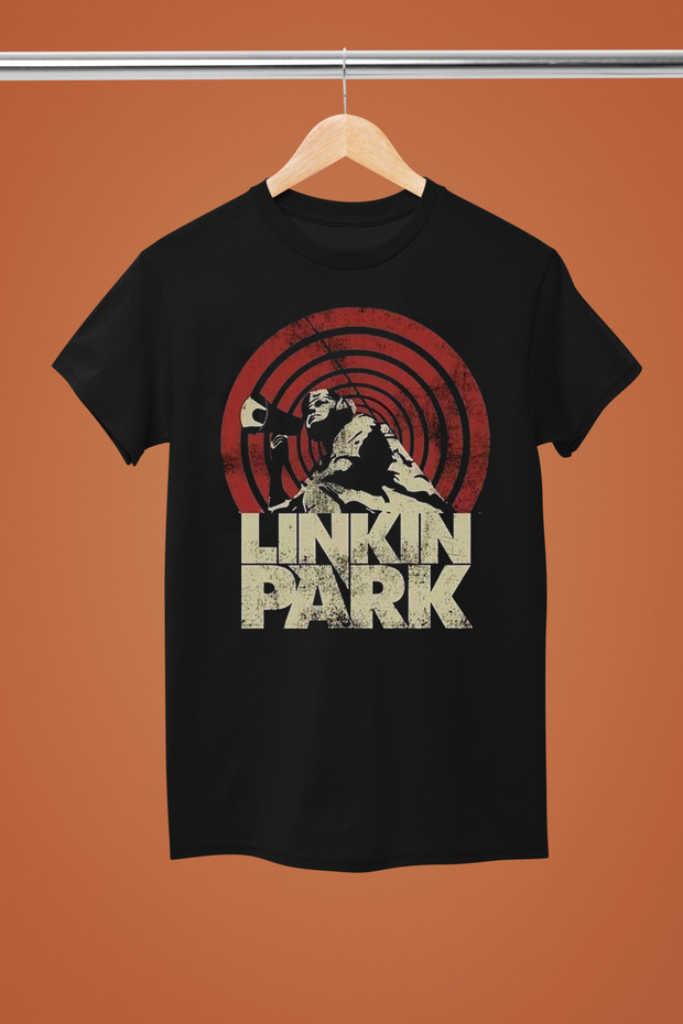 تيشيرت LINKIN PARK مطبوع من القطن بأكمام قصيرة وقصة عادية