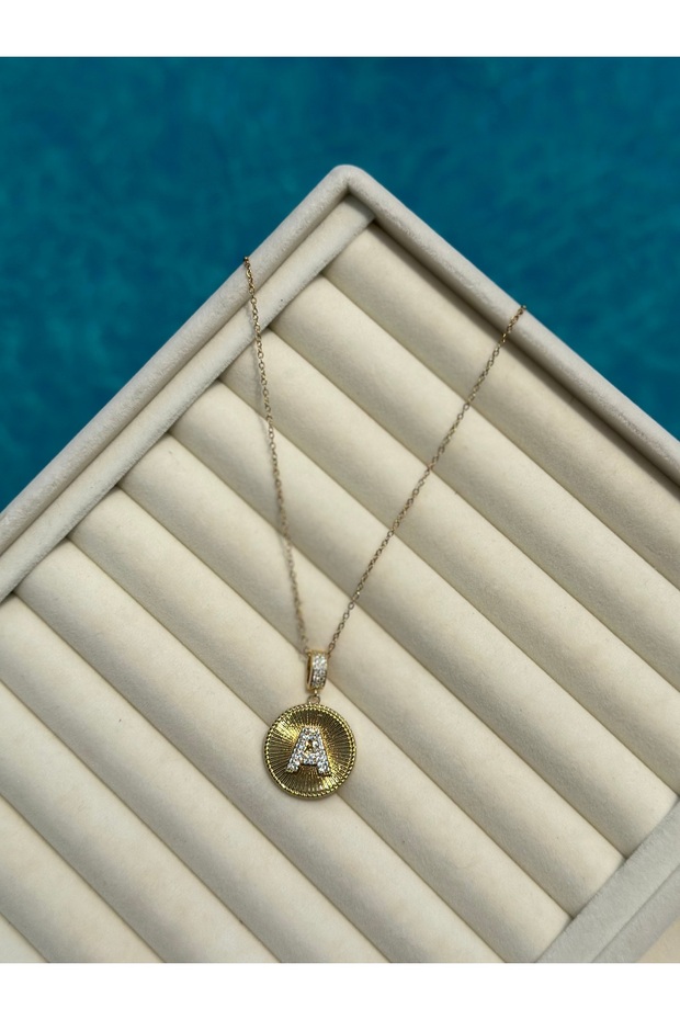 Taşlı A Harf Kolye - 1