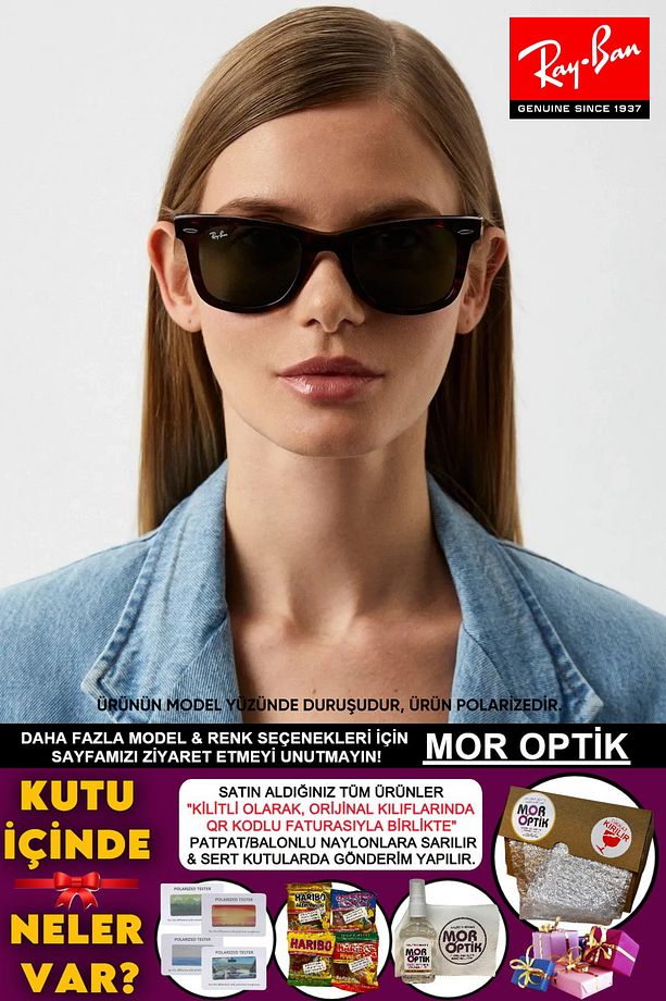 RB2140 902/58 50-22-150 POLARİZE "KLASİK WAYFARER EĞİMLİ MODEL" - 1