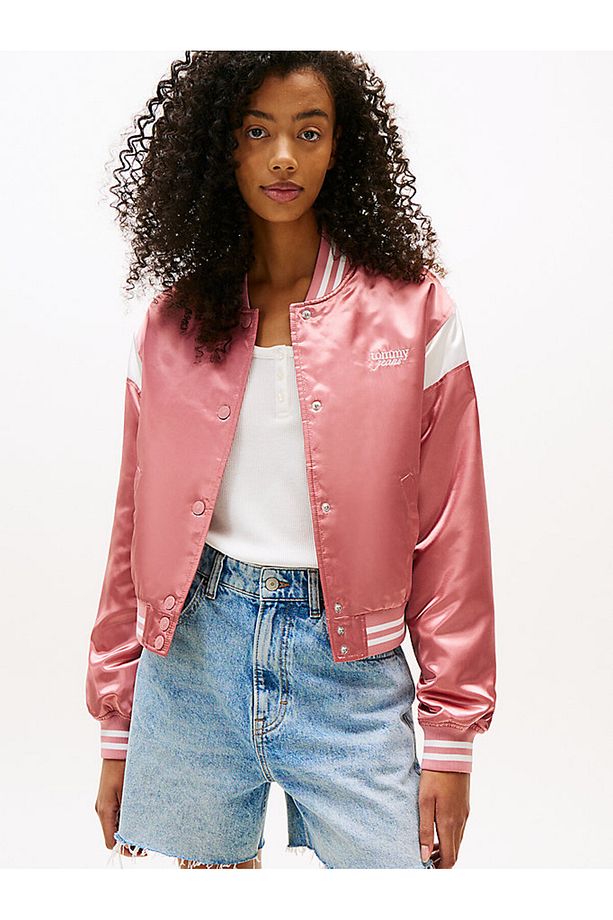 Tommy Jeans TJW SCRIPT VARSITY JACKET Kadın Pembe Ceket DW0DW20960TI0 - 1