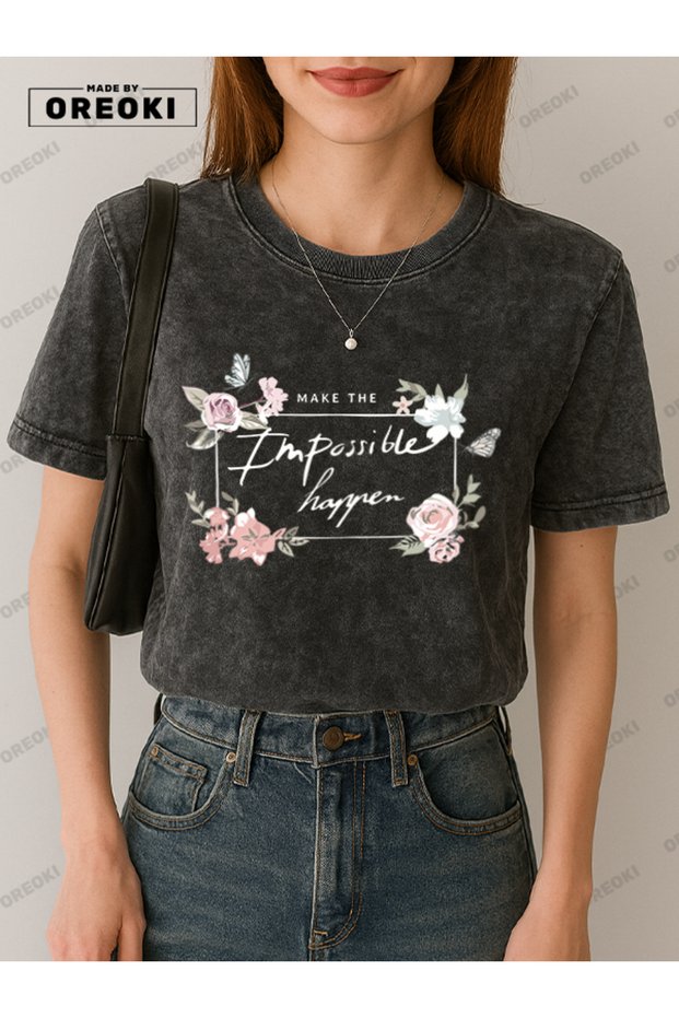 The Impossible Comes True Printed Cotton Fabric Girl Tie Dye T-Shirt