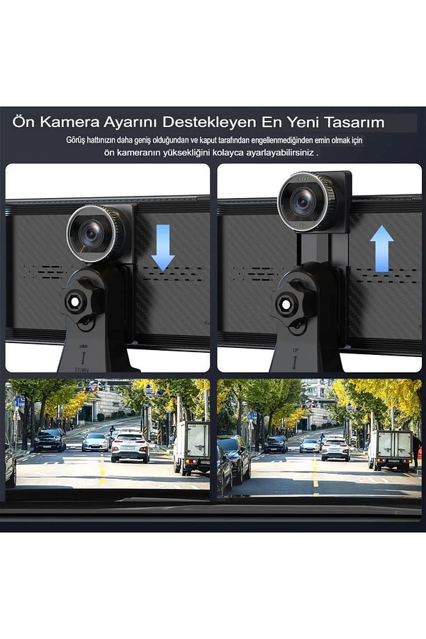 4K 10.26 İnç Cam DVR Dokunmatik Ekran Araba Ses Sistemi Carplay Android Auto CarPlay Monitörü - 8