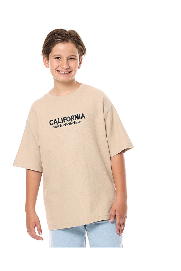 Beige BOYS FASHION TEE 8-16Y