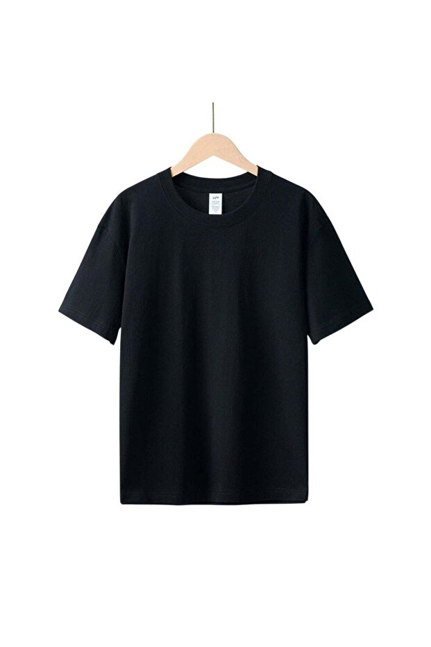 Cotton Short Sleeve T-Shirt Black, Size XL