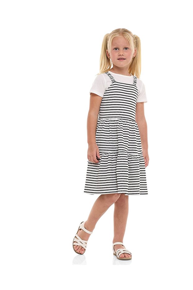 Black GIRLS KNIT DUNGAREES 2-8Y