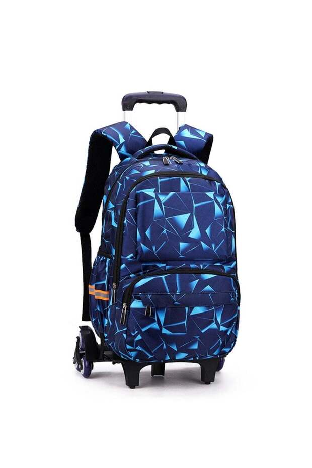 Geometric Burst School Bag Blue
