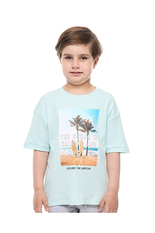 Light Blue BOYS FASHION TEE 2-8Y