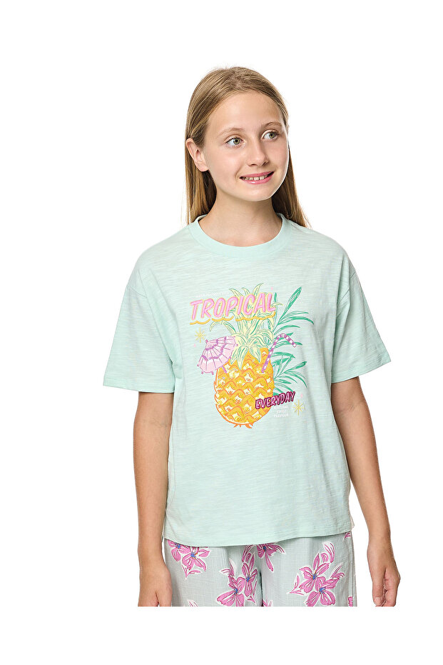 Light Green GIRLS FASHION TEE 8-16Y
