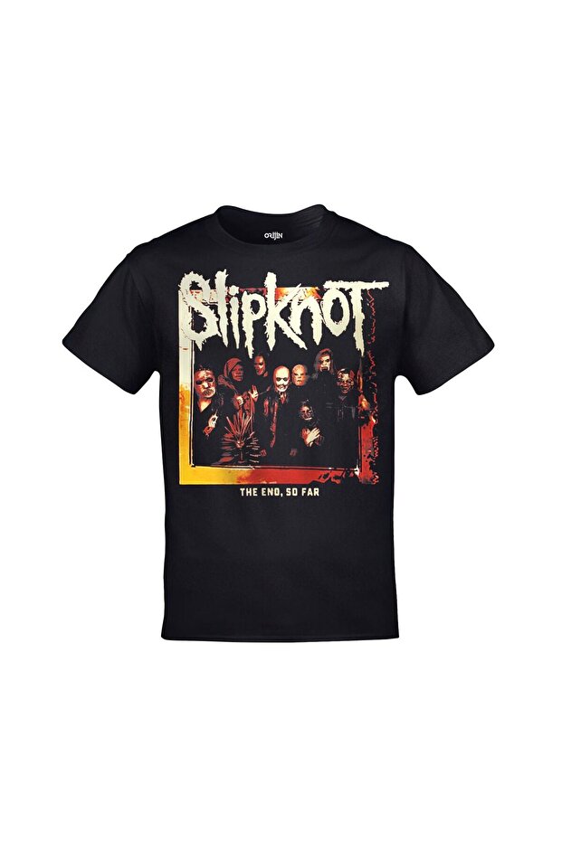 تيشيرت أسود للجنسين بطبعة Slipknot The End So Far من الأمام والخلف