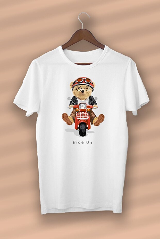 Teddy Bear Sport Cool Printed Organic Cotton White Unisex T-shirt
