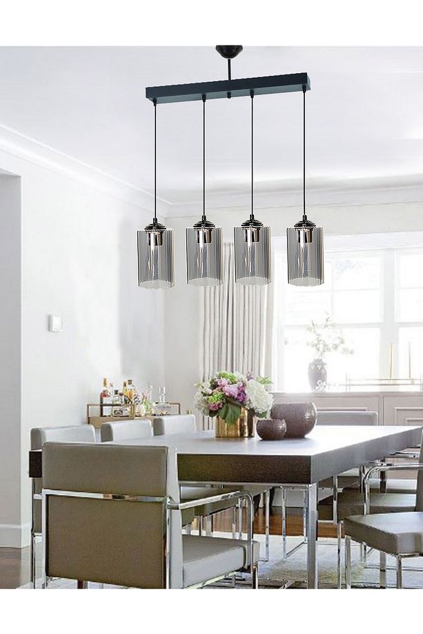 Gri 4 Antre Lüx Avize, Mutfak, Salon, Yemek Odası için şık aydınlatma seçeneği - 7