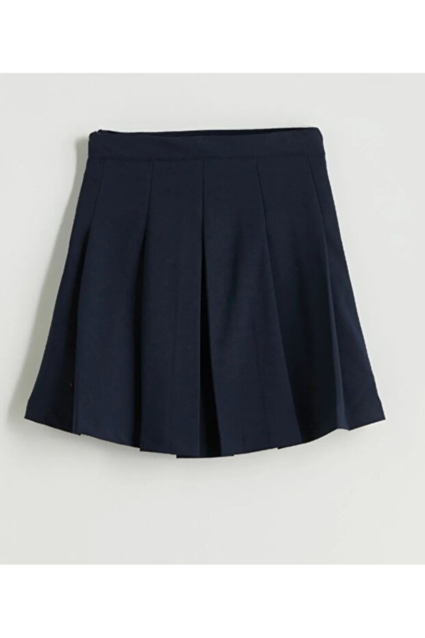 Mider Lacivert Basic Gabardin Kız Çocuk Şort Etek - 3