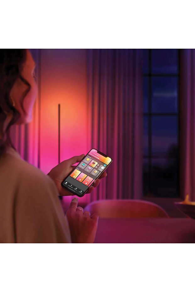 Hue Gradient Signe Akıllı Led Zemin Işığı, Lambader, Siyah - 4