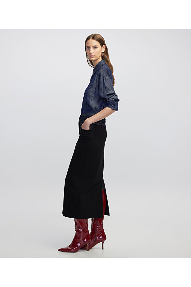 Denim mix kalem etek - 5