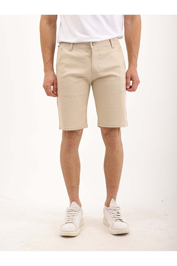 Erkek Regular Fit Keten Şort - 1