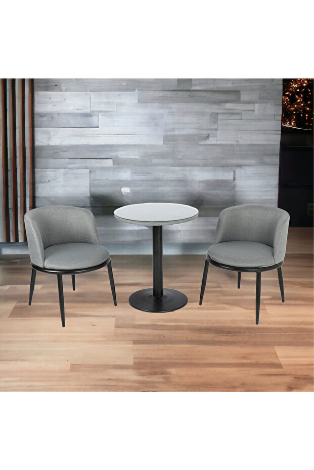 طاولة مستديرة مع كرسيين - 1