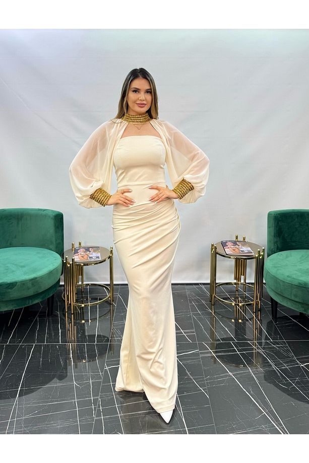 3252 STRAPLEZ ELBİSE - 1