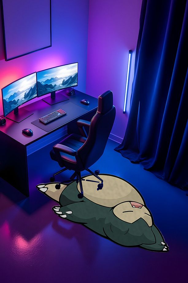 Özel Kesimli Desenli Anime & Gamer Halısı Kaymaz Taban Makinede Yıkanabilir Genç Odası Halısı - 3