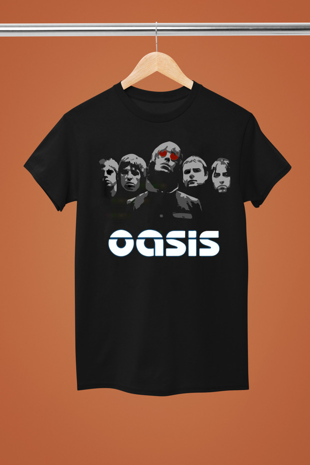 Oasis Printed Cotton Short Sleeve Regular Fit Rock Tshirt