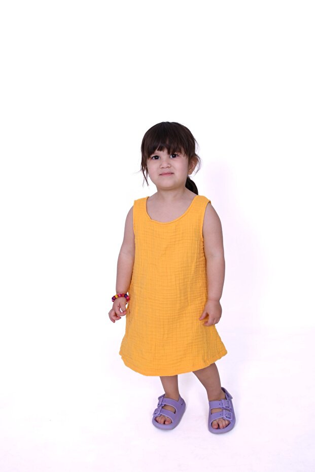 Four Layer Sleeveless Muslin Children's Dress