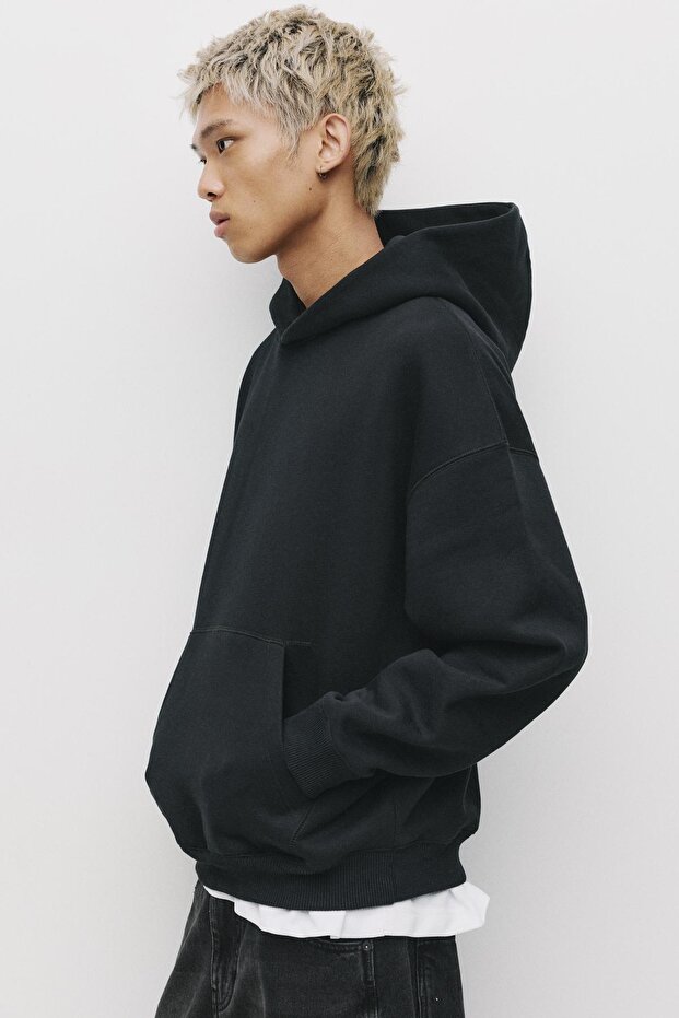 Bol kesim kapüşonlu sweatshirt - 4