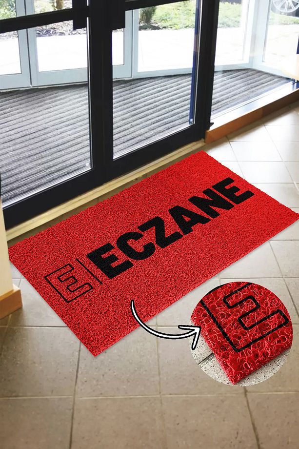 Eczane Paspası - Kıvırcık Paspas - Dış ve İç Mekan Paspası - Suya Dayanıklı - 1