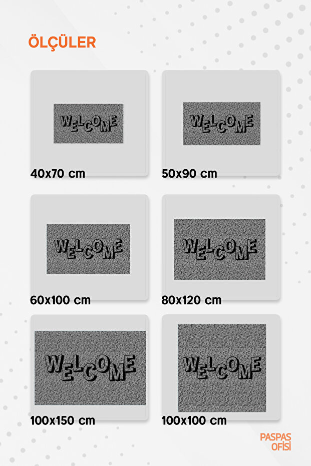 Welcome Paspas - Kıvırcık Paspas - İç ve Dış Mekan Paspası - Kapı Önü Paspası - 2
