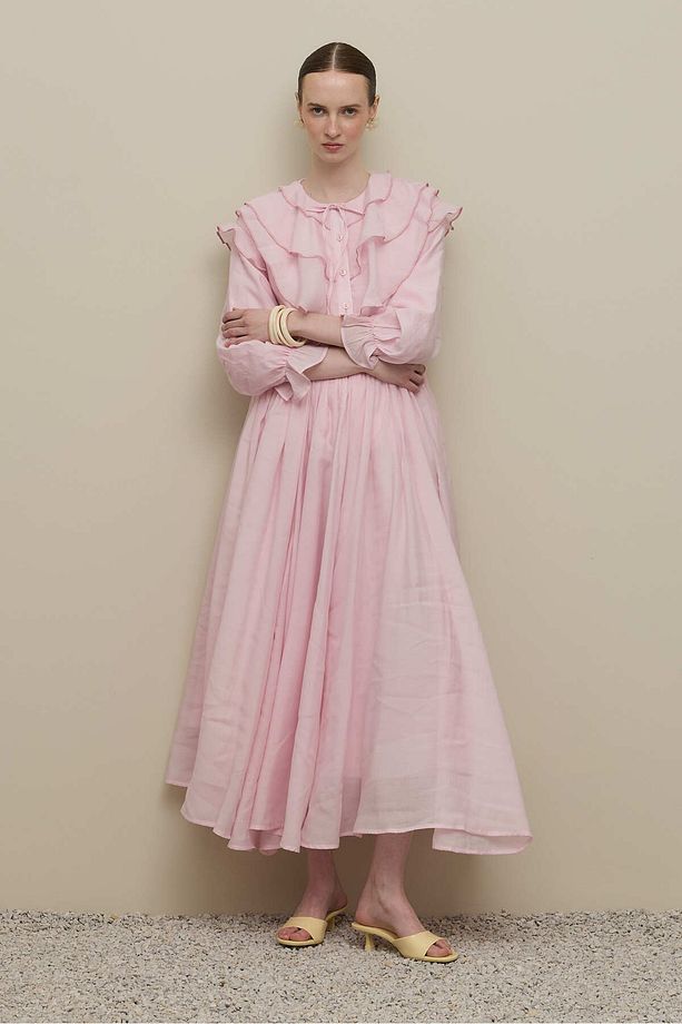 Çok Parçalı Maxi Etek Açık Pembe - 1