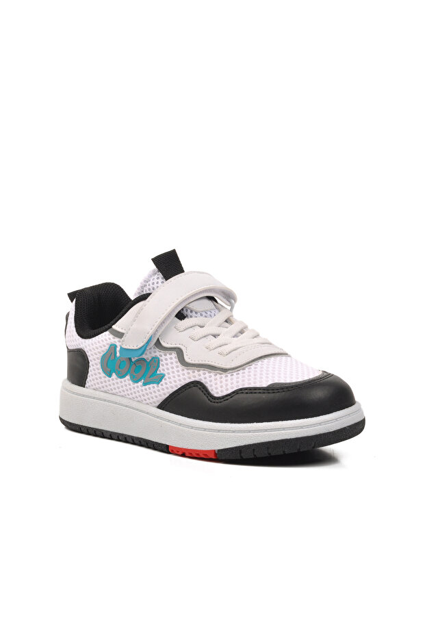 F Black White Boy's Sports Shoes