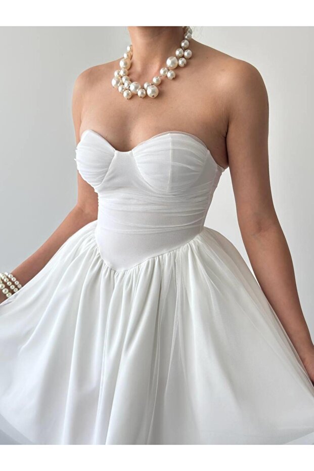 Xoxa Straplez Elbise - 4