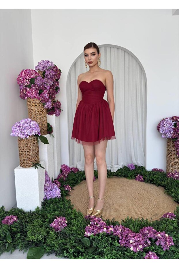 Xoxa Straplez Elbise - 5