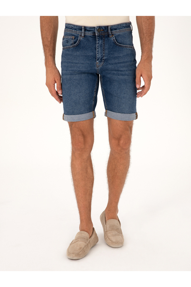 Açık Mavi Regular Fit Jean Şort 50268698-DN0022 - 2