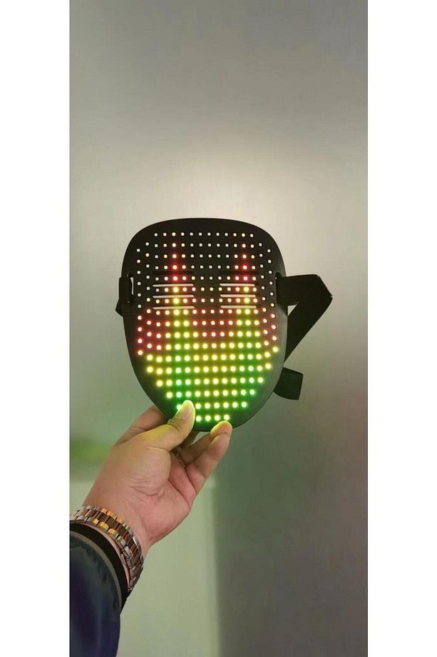 Led Maske Çok Renkli Led Işıklı Şarjlı Parti Maskesi Kablosuz Yılbaşı Düğün Eğlence - 3