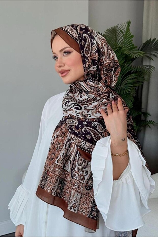 Sinyor Ethnic Pattern Shawl Copper - 1