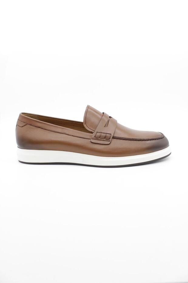 Camel 100% Leather Laceless-Non-Clasp Casual Shoes 1033250155