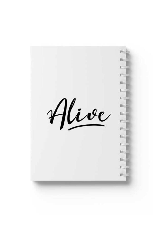 دفتر ملاحظات حلزوني مع غلافين أمامي وخلفي صلبين بتصميم Alive