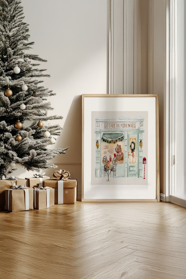 One Piece Real Raw Wooden Framed New Year Themed Painting - Model 102