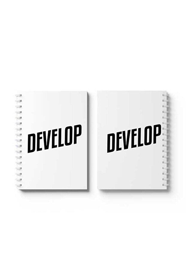 Spiral Notebook with Front and Back Hard Covers Featuring Develop Design - 4