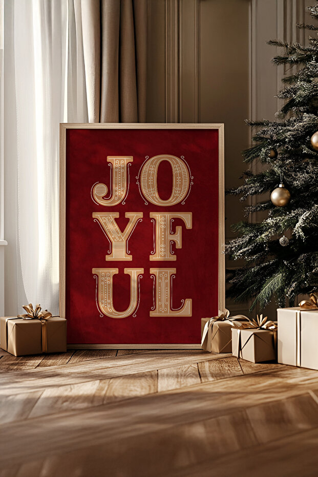 One Piece Real Raw Wooden Framed New Year Themed Painting - Model 77