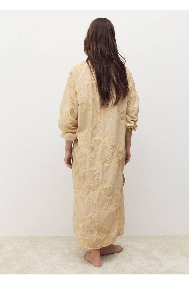 Overdyed işlemeli pamuklu gecelik - 4