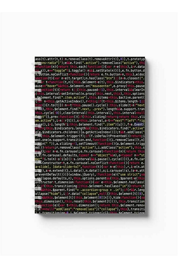 Spiral Notebook with Front and Back Hard Covers Featuring Coding Design - 5