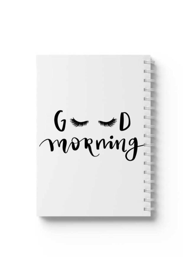 Spiral Notebook with Front and Back Hard Covers Featuring Good Morning Design