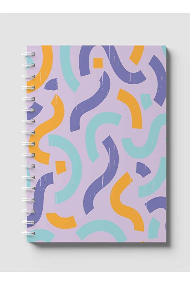 دفتر ملاحظات حلزوني مع غلافين أمامي وخلفي صلبين بتصميم كتاب إلكتروني بألوان الباستيل