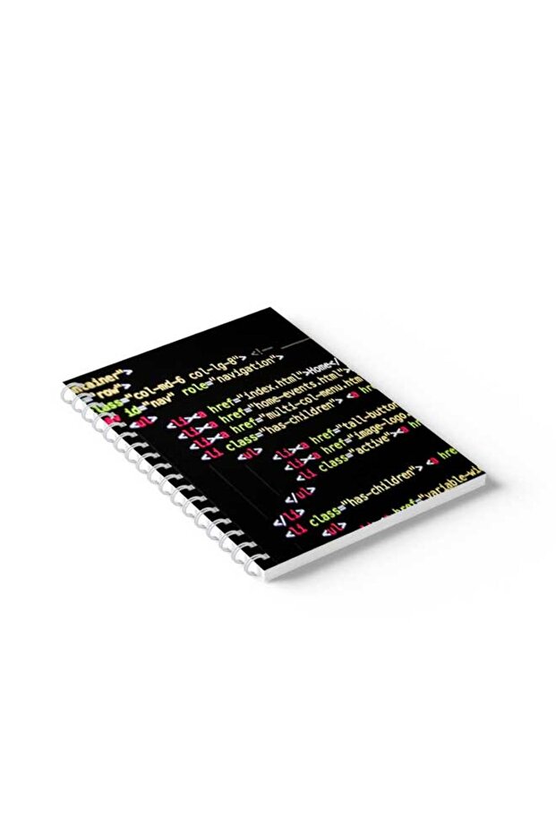 دفتر ملاحظات حلزوني مع غلافين أمامي وخلفي صلبين بتصميم برمجي - 2