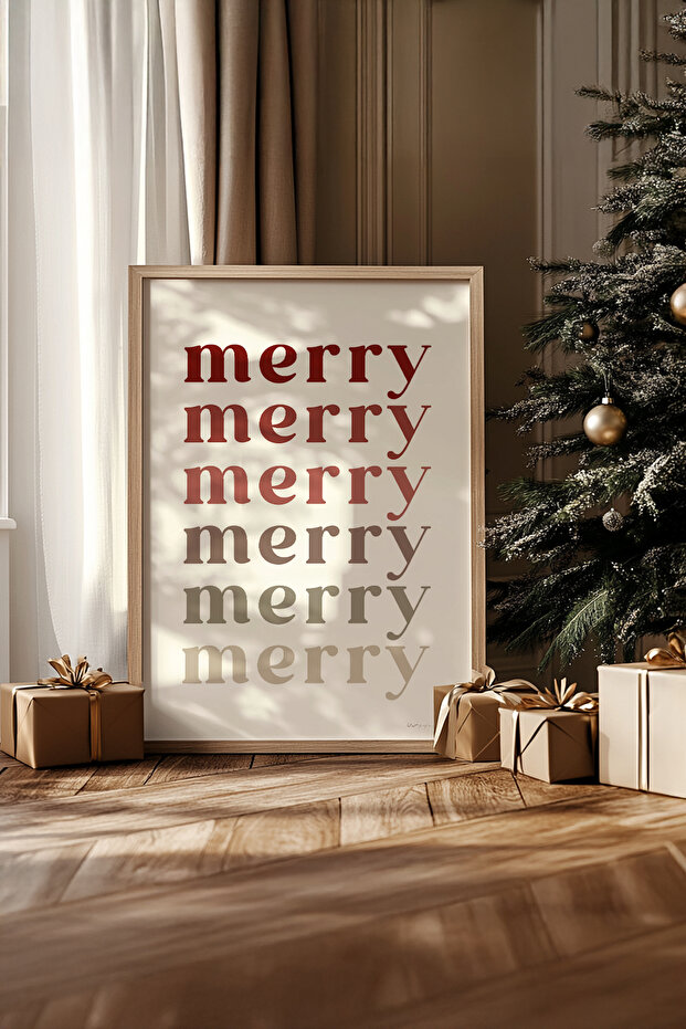 One Piece Real Raw Wooden Framed New Year Themed Painting - Model 29
